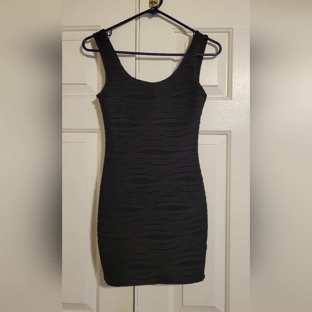Wet Seal Black Ribbed Bodycon Dress
